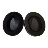Csere Fülpárnák Audio Technica ATH-M50X, M50XBT, M40X, MSR7 Fejhallgatóhoz, Memóriahab + PU Bőr + Velúr, Fekete, 1 Pár
