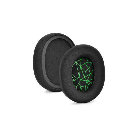 Csere Fülpárnák SteelSeries Arctis 3, 5, 7, 9 Pro Fejhallgatóhoz, Memóriahab + Textil, Fekete / Zöld, 1 Pár