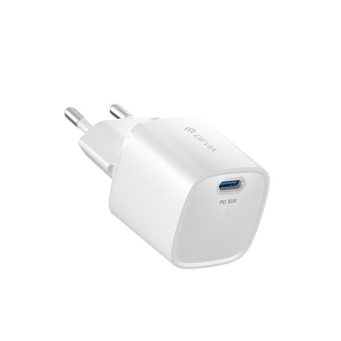 Mini USB-C töltőadapter, PD 30W, fehér, Devia