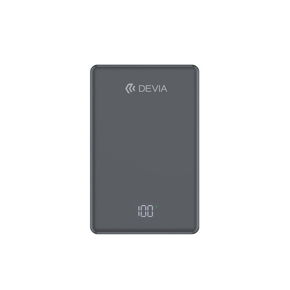 MagSafe PowerBank Extreme Speed Mini kijelzővel, PD 20W, 5000mAh, Space Grey, Devia