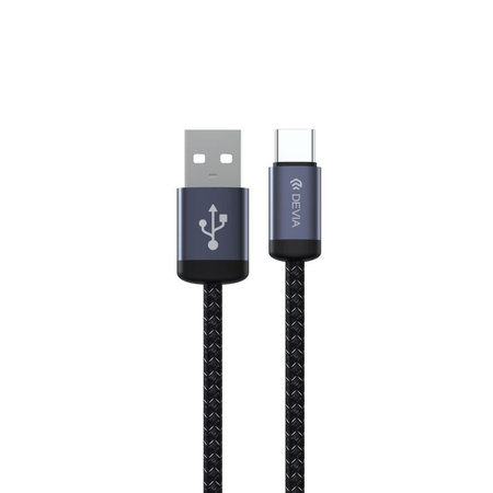 USB / USB-C kábel Gracious, 2.1A, 2m, fekete, Devia
