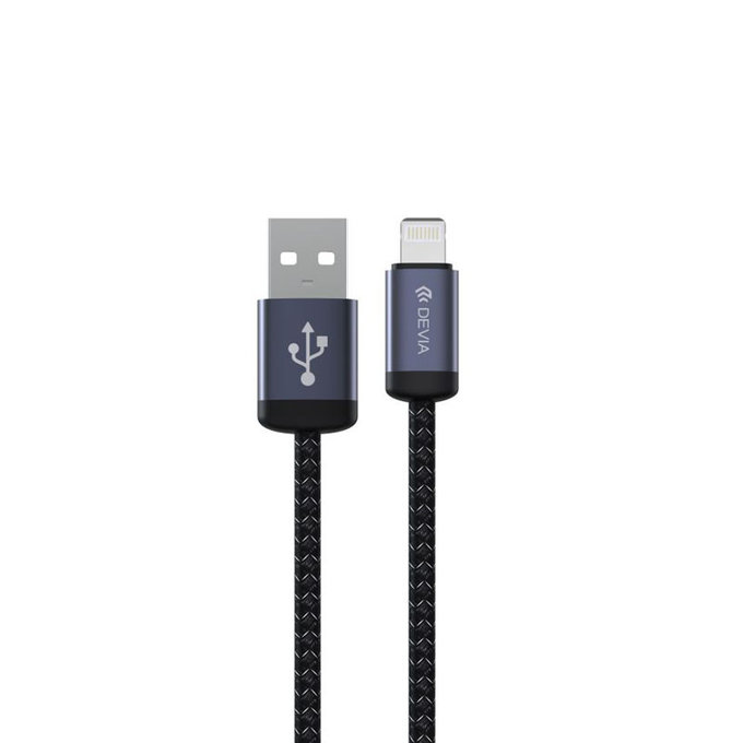 Lightning / USB kábel Gracious, 2,4A, 2m, fekete, Devia