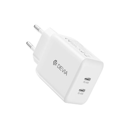 Ultra7 töltőadapter, 2x USB-C, PD 45W, fehér, Devia