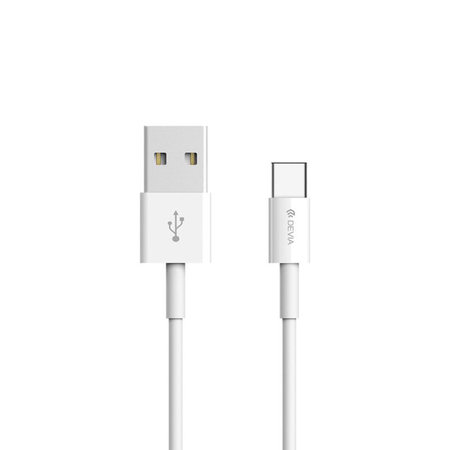 USB / USB-C kábel Smart, 2.1A, 1m, fehér, Devia