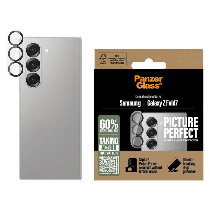 PicturePerfect Kameralencse-védő Samsung Z Fold7 készülékhez, Fekete, PanzerGlass