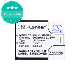 Akkumulátor Sony Ericsson W595, K790i, K800i, W850i, W900i, W950i, 900mAh, Li-ion, 3.7V, BST-33, HQ