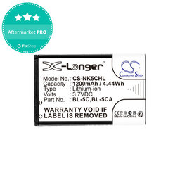 Akkumulátor Nokia 1208, 1110, 2310, 1200mAh, Li-ion, 3.7V, BL-5C, HQ