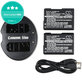 2 db Akkumulátor töltővelNikon Coolpix P7000, P7700, D3100, D3200, D5100, 1030mAh, Li-Ion, 7.4V, EN-EL14, HQ