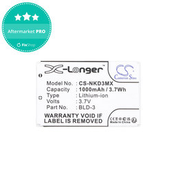 Akkumulátor Nokia 7250i, 6610, 6585, 6560, 6200, 6220, 1000mAh, Li-Ion, 3.7V, BLD-3, HQ