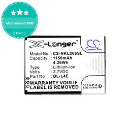 Akkumulátor Nokia 2660 Flip 4G, 1150mAh, Li-Ion, 3.7V, BL-L4E, HQ