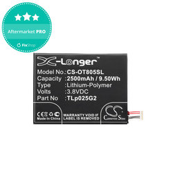 Akkumulátor Alcatel One Touch Pixi 8", 2500mAh, Li-Pol, 3.8V, TLp025G2, HQ