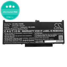 Akkumulátor Dell Latitude 13 7300, 14 7400, 7400mAh, Li-Pol, 7.6V, 05VC2M, HQ