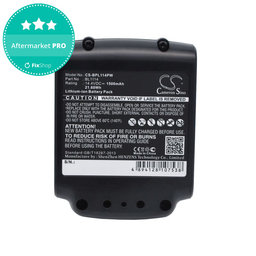 Akkumulátor Black & Decker ASL146BT12A, LBXR16, SSL20SB, 1500mAh, Li-Ion, 14.4V, BL1114, HQ