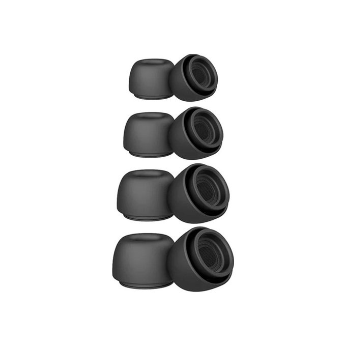 Szilikon fülpárna csere, Apple AirPods Pro és Pro 2, készlet (L, M, S, XS), fekete