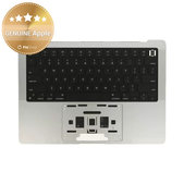 Felső billentyűzetkeret MacBook Pro 14", A2442 (2021), A2779 (2023), US billentyűzettel és akkumulátorral, Silver, 661-32211, Genuine Apple