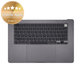 Felső billentyűzetkeret MacBook Air 15", A3114 (2023), US billentyűzettel és akkumulátorral, Space Gray, 661-34895, Genuine Apple