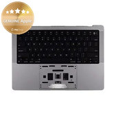 Felső billentyűzetkeret MacBook Pro 14", A2918 (2023), US billentyűzettel és akkumulátorral, Space Black, 661-37958, Genuine Apple