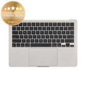 Felső billentyűzetkeret MacBook Air 13", A3113 (2024), US billentyűzettel és akkumulátorral, Starlight, 661-40229, Genuine Apple