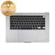 Felső billentyűzetkeret MacBook Air 15", A3114 (2024), US billentyűzettel és akkumulátorral, Space Gray, 661-40266, Genuine Apple