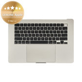 Felső billentyűzetkeret MacBook Air 15", A3114 (2024), US billentyűzettel és akkumulátorral, Starlight, 661-40268, Genuine Apple