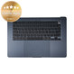 Felső billentyűzetkeret MacBook Air 15", A3114 (2024), US billentyűzettel és akkumulátorral, Midnight, 661-40269, Genuine Apple