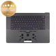Felső billentyűzetkeret MacBook Pro 16", A3403 (2024), US billentyűzettel és akkumulátorral, Space Black, 661-42823, Genuine Apple