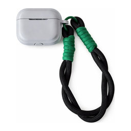 Szilikon tok, AirPods 1 és 2, Szürke fekete zsinórral