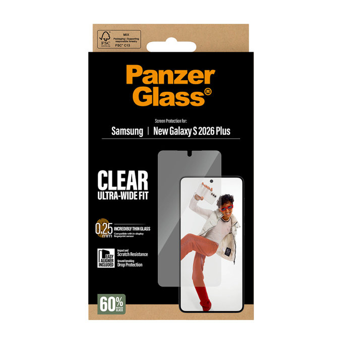 PanzerGlass - UWF edzett üveg applikátorral Samsung Galaxy S26+, átlátszó