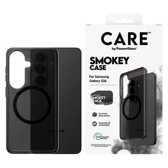 Tok Smokey fekete QI-val Samsung Galaxy S26 készülékhez, Fekete, PanzerGlass