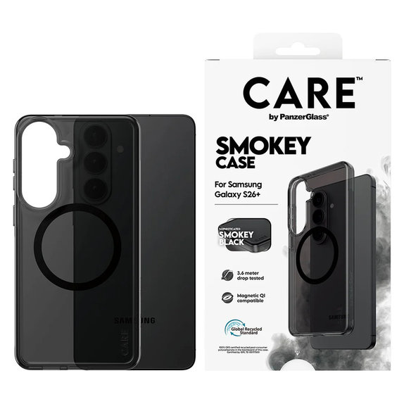 Tok Smokey fekete QI-val Samsung Galaxy S26+ készülékhez, Fekete, PanzerGlass