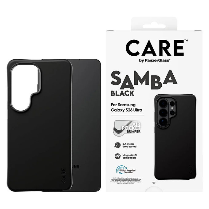 Tok Samba QI-val Samsung Galaxy S26 Ultra készülékhez, Fekete, PanzerGlass