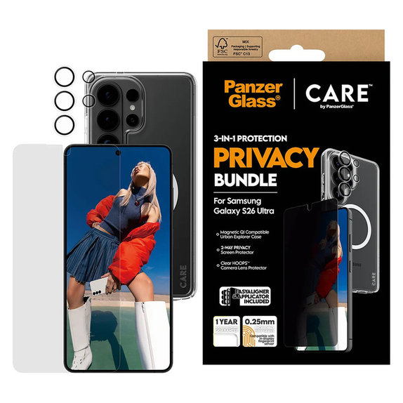 Bundle Privacy 3 az 1-ben Samsung Galaxy S26 Ultra készülékhez, PanzerGlass