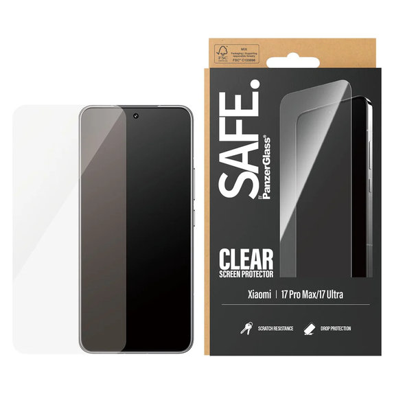 Edzett üveg UWF Xiaomi 17 Ultra készülékhez, Fekete, SAFE by PanzerGlass
