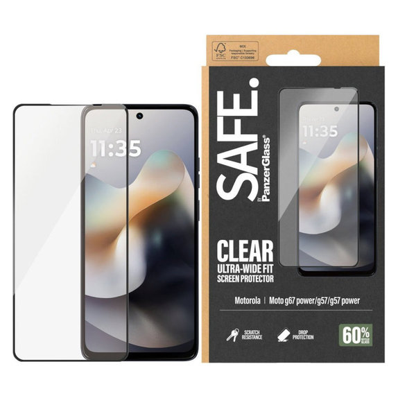 Edzett üveg UWF Motorola Moto G57 Power 5G készülékhez, Fekete, PanzerGlass