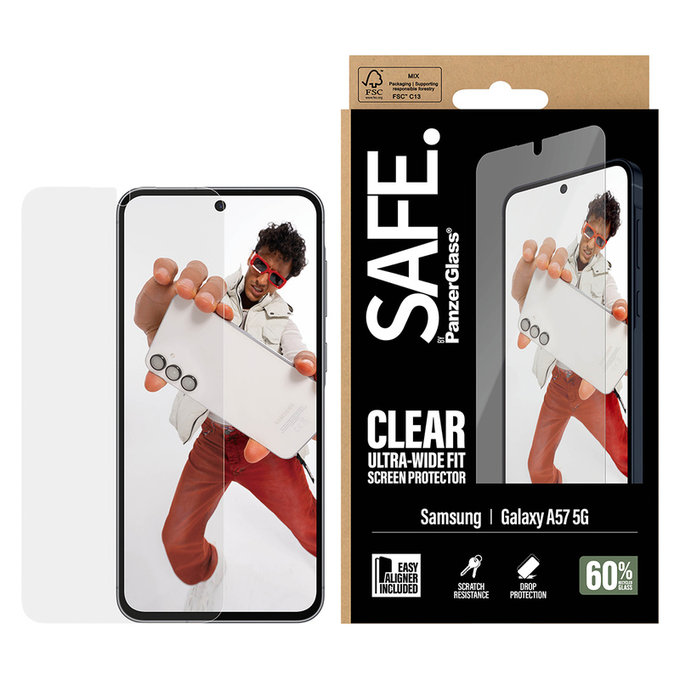 Edzett üveg UWF applikátorral Samsung Galaxy A57 készülékhez, Átlátszó, SAFE by PanzerGlass