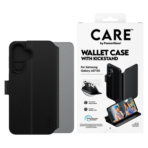 Tok Wallet Kickstand Samsung Galaxy A57 készülékhez, Fekete, PanzerGlass