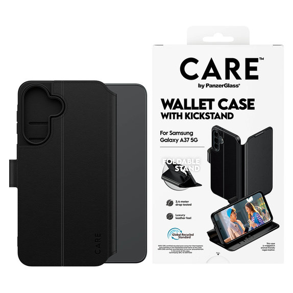 Tok Wallet Kickstand Samsung Galaxy A37 készülékhez, Fekete, PanzerGlass