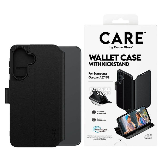 Tok Wallet Kickstand Samsung Galaxy A37 készülékhez, Fekete, PanzerGlass