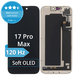 Kijelző Soft OLED 120Hz iPhone 17 Pro Max - Érintőüveg + Keret, DIAGNOSTIC