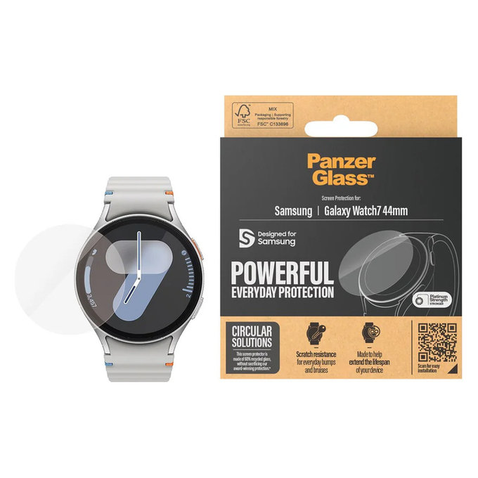Edzett üveg UWF Samsung Galaxy Watch7 44 mm készülékhez, Átlátszó, PanzerGlass