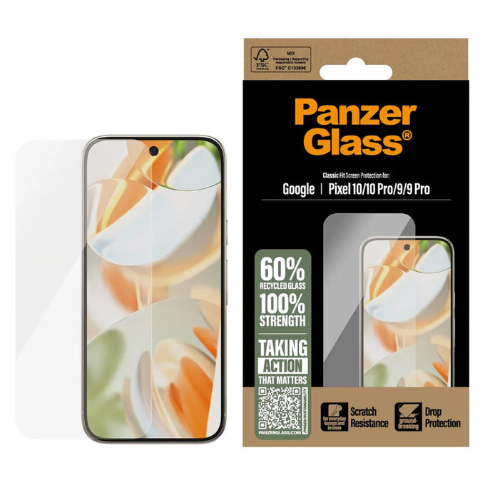 Edzett üveg Google Pixel 10/10 Pro/9/9 Pro készülékhez, Átlátszó, PanzerGlass