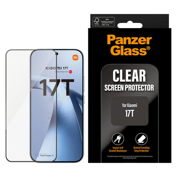 Edzett üveg UWF Xiaomi 17T készülékhez, Fekete, PanzerGlass