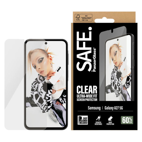 Edzett üveg UWF applikátorral Samsung Galaxy A27 készülékhez, Átlátszó, SAFE by PanzerGlass