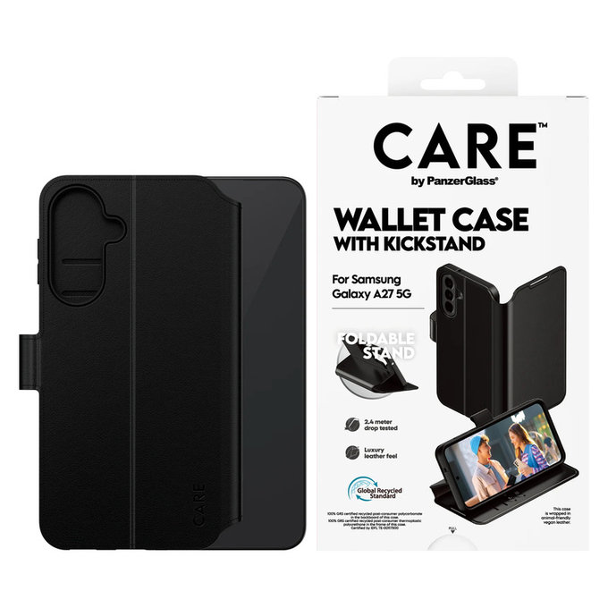 Tok Wallet Kickstand Samsung Galaxy A27 készülékhez, Fekete, PanzerGlass