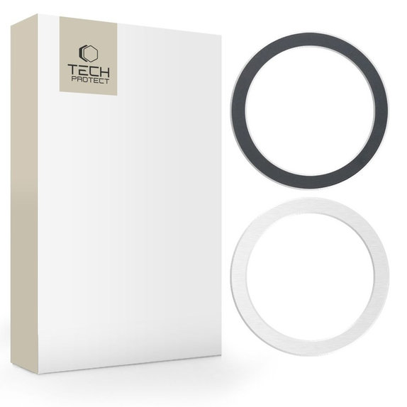 Mágneses MagSafe gyűrű MagMat MagSafe 2-PACK Black &, ezüst, Tech-Protect