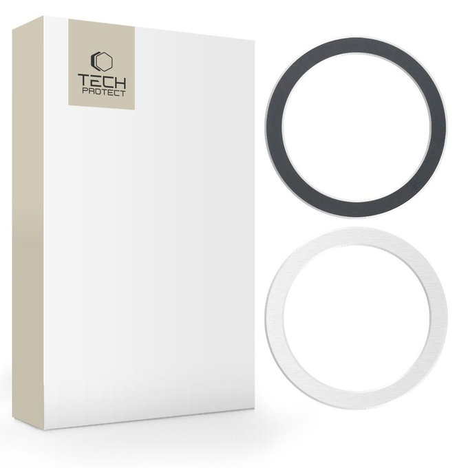 Mágneses MagSafe gyűrű MagMat MagSafe 2-PACK Black &, ezüst, Tech-Protect
