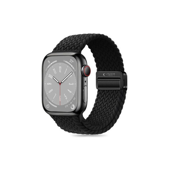 Szíj Nylonmag Apple Watch 8 / 9 / 10 / 11 / SE / Ultra (44 / 45 / 46 / 49 mm), fekete, Tech-Protect