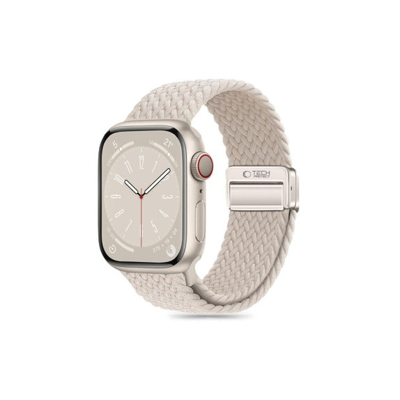Szíj Nylonmag Apple Watch 8 / 9 / 10 / 11 / SE (40 / 41 / 42 mm), Natural Titanium, Tech-Protect