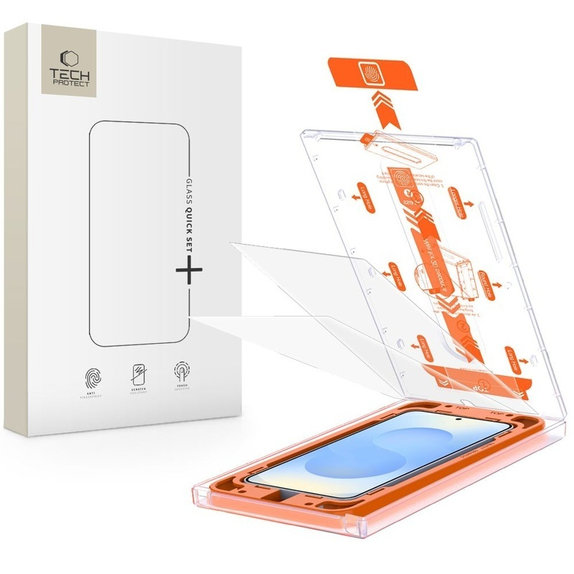 Edzett üveg Quick Set+ 2-PACK Samsung S24 / S25, átlátszó, Tech-Protect