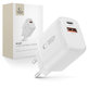 Hálózati töltő NCA20 2-PORT PD 20W / QC3.0, fehér, Tech-Protect